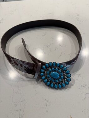 NWOT Turquoise  like Concho Leather Belt - Women Accessories